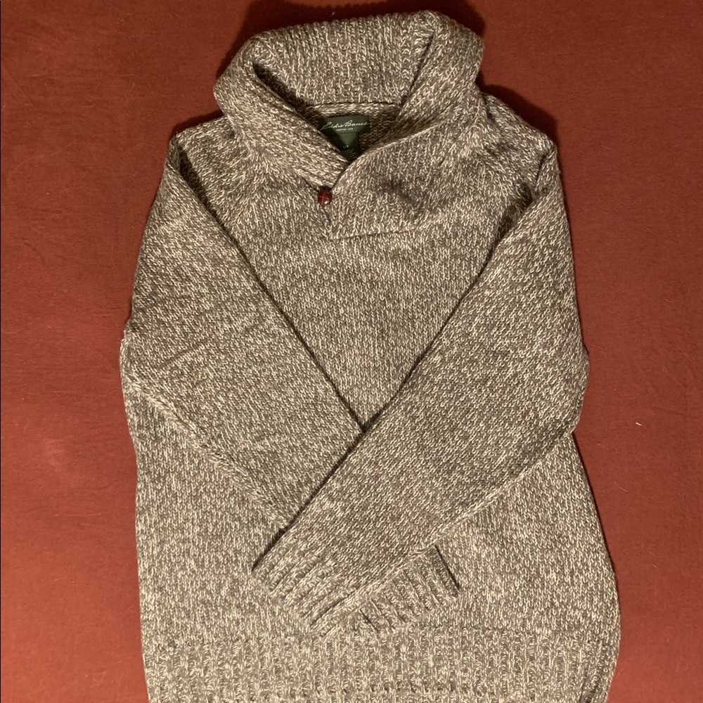 NWT Eddie Bauer Men’s Wool Blend Shawl Collar Sweater